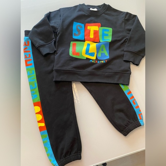 Stella McCartney Kids Black Sweatshirt and Pants Set NWOT - Picture 2 of 6